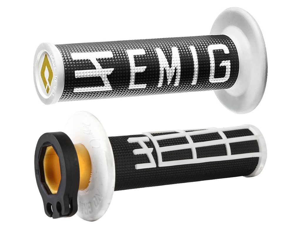 LevneMoto - ODI GRIPS MX Lock-on v2 EMIG 4-Stroke Black/White