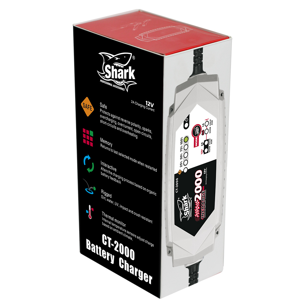 LevneMoto - SHARK nabíječka baterií CT-2000, 12V, IP65,2A DC