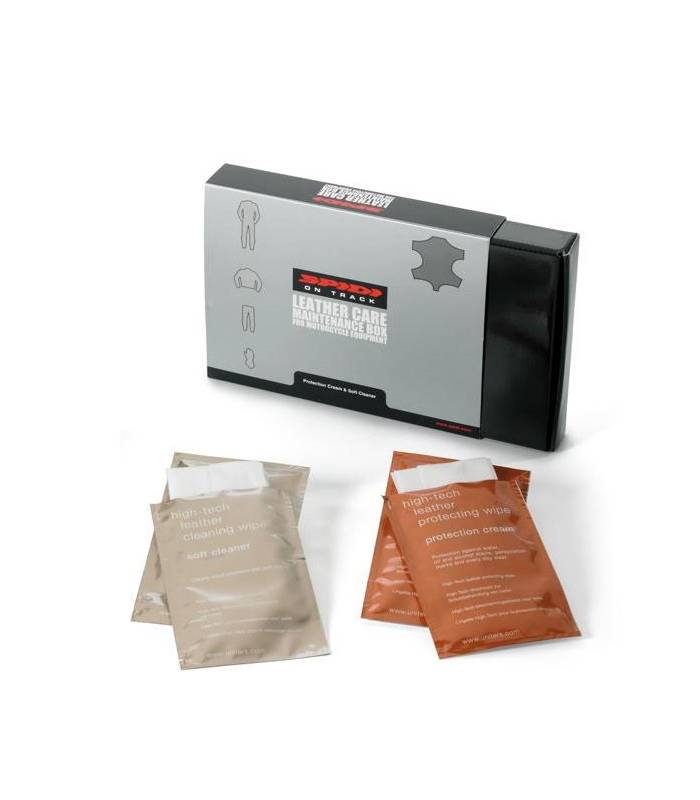 LevneMoto - Sada pro údržbu koženého oblečení, SPIDI - Itálie (čistící a impregnační ubrousk