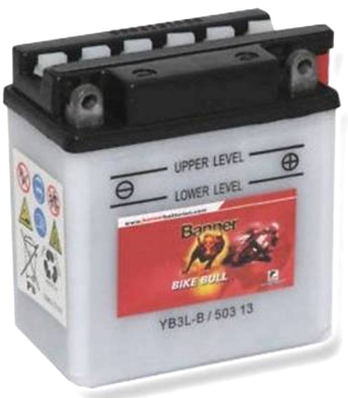 LevneMoto - Motobaterie 12V, YB3L-B, 3Ah,  BANNER BIKE BULL 98x56x110