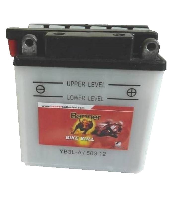 LevneMoto - Motobaterie 12V, YB3L-A, 3Ah, 32A, BANNER BIKE BULL 98x56x110