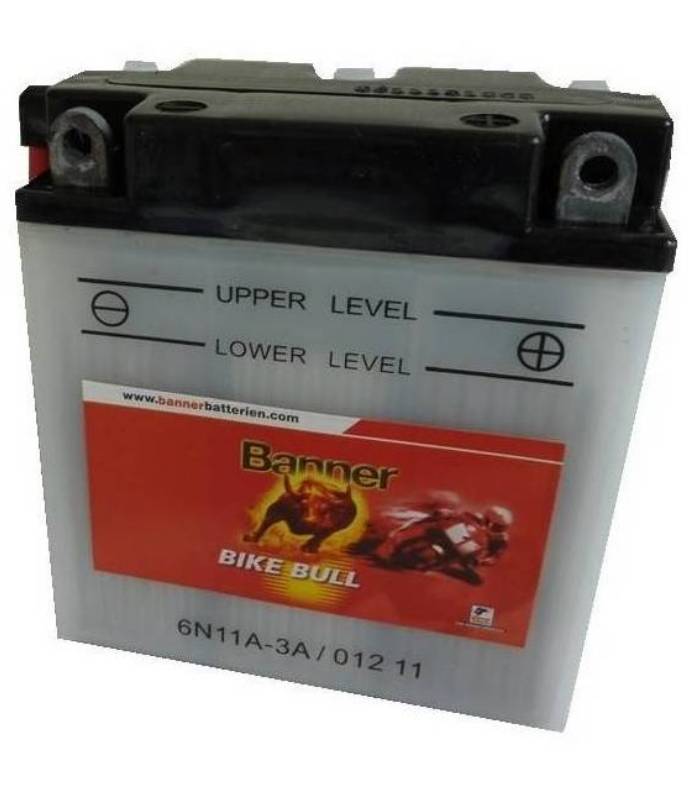 LevneMoto - Motobaterie 6V, 6N11A-3A, 11Ah,  BANNER BIKE BULL 122x62x132
