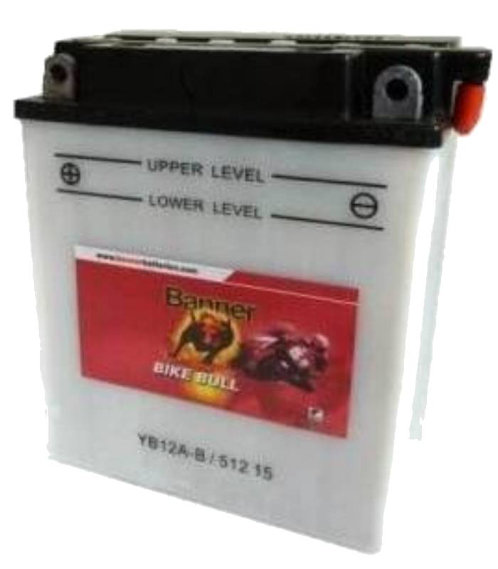 LevneMoto - Motobaterie 12V, YB12A-B, 12Ah,  BANNER BIKE BULL 134x80x160