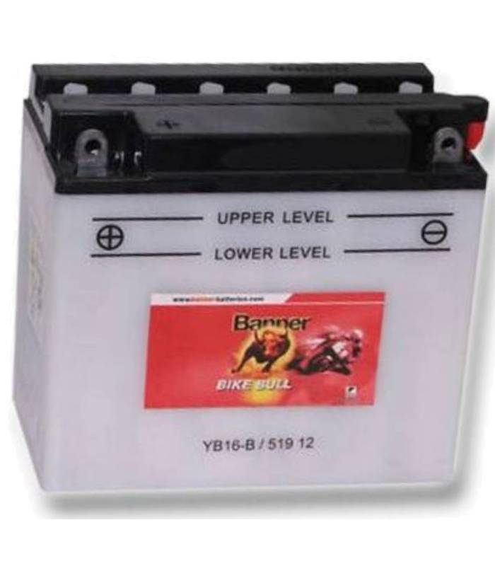LevneMoto - Motobaterie 12V, YB16-B, 19Ah,  BANNER BIKE BULL 175x100x155