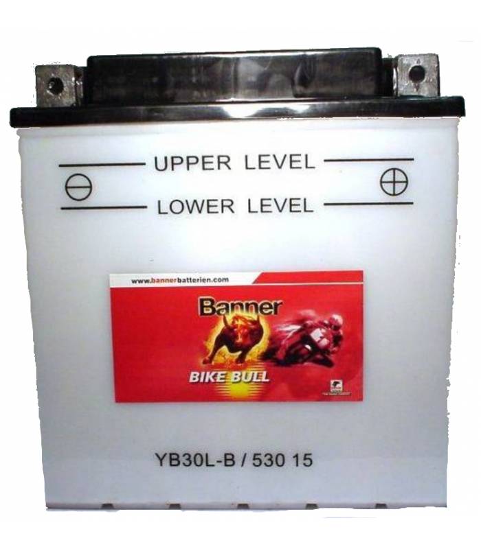 LevneMoto - Motobaterie 12V, YB30L-B, 30Ah,  BANNER BIKE BULL 168x132x176