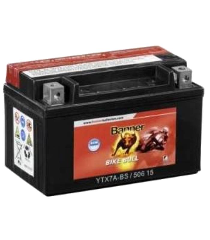 LevneMoto - Motobaterie 12V, YTX7A-BS, 6Ah, 85A, BANNER BIKE BULL AGM 150x87x95