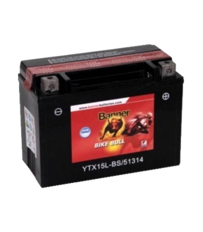 LevneMoto - Motobaterie 12V, YTX15L-BS, 13Ah,  BANNER BIKE BULL AGM 175x87x130