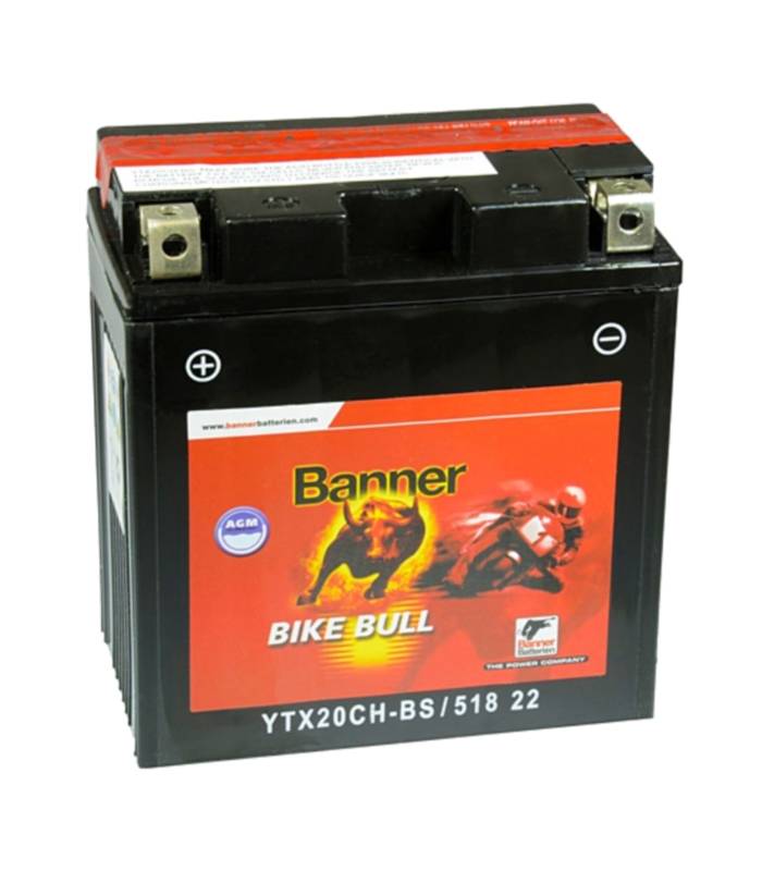 LevneMoto - Motobaterie 12V, YTX20CH-BS, 18Ah, 270A, BANNER BIKE BULL AGM 150x87x161