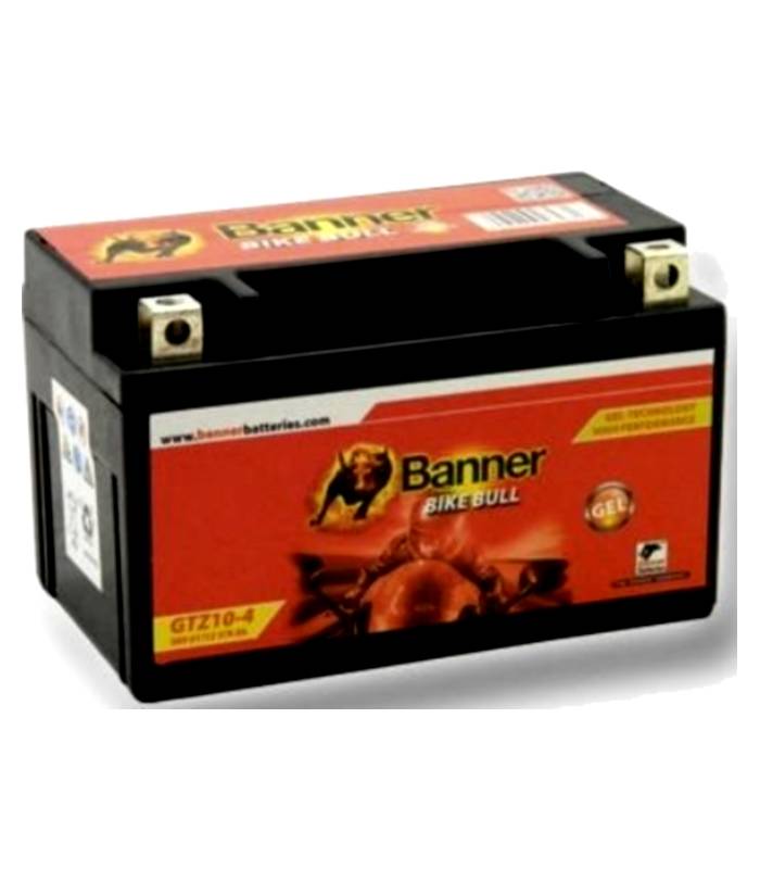 LevneMoto - Motobaterie gelová 12V, GTZ10-4, 9Ah, 180A, BANNER BIKE BULL  GEL 150x86x94