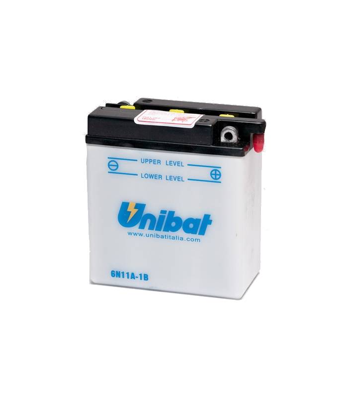 LevneMoto - Motobaterie 6V, 6N11A-1B, 11Ah, konvenční 122x62x131, UNIBAT - Itálie (vč. balen