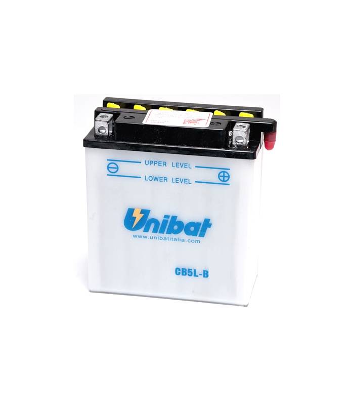 LevneMoto - Motobaterie 12V, CB5L-B, 5Ah, 65A, konvenční 120x60x130, UNIBAT - Itálie (vč. ba