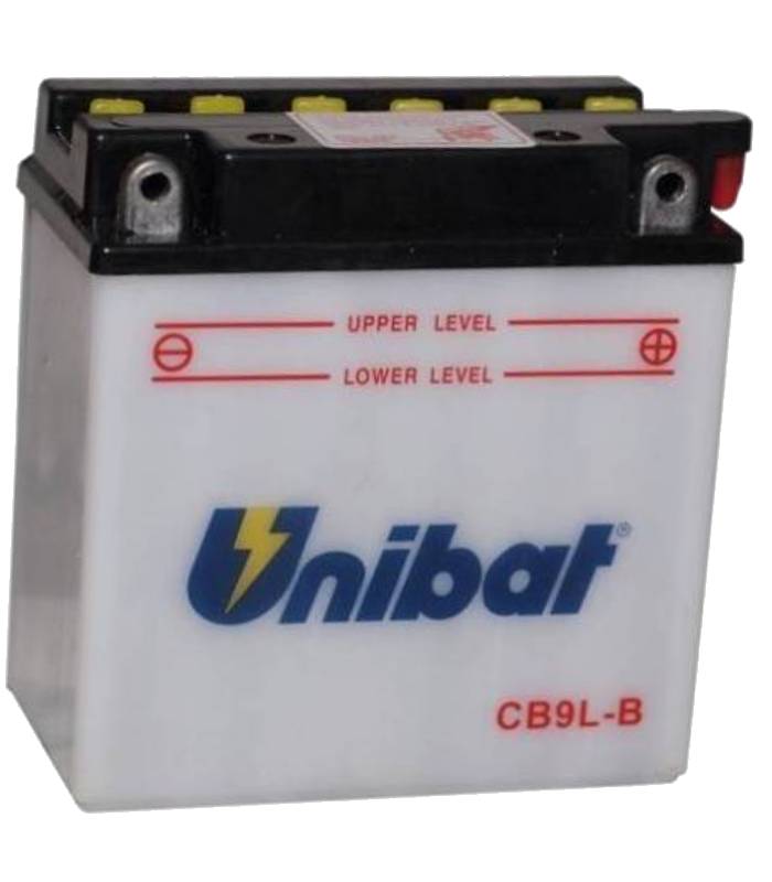 LevneMoto - Motobaterie 12V, CB9L-B, 9Ah, 130A, konvenční 135x75x139, UNIBAT - Itálie (vč. b