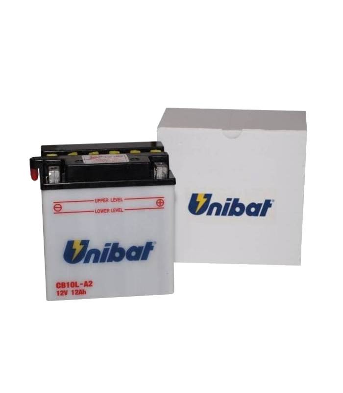 LevneMoto - Motobaterie 12V, CB10L-A2, 11Ah, 160A, konvenční 135x90x145, UNIBAT - Itálie (vč