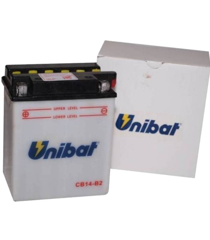LevneMoto - Motobaterie 12V, CB14-B2, 14Ah, 190A, konvenční 134x89x166, UNIBAT - Itálie (vč.
