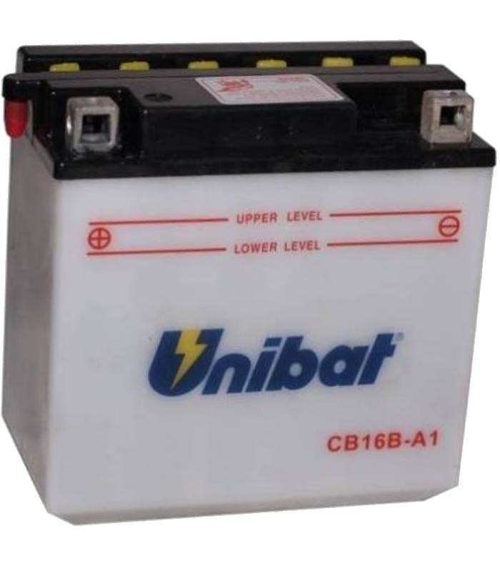 LevneMoto - Motobaterie 12V, CB16B-A1, 16Ah, 207A, konvenční 160x90x161, UNIBAT - Itálie (vč