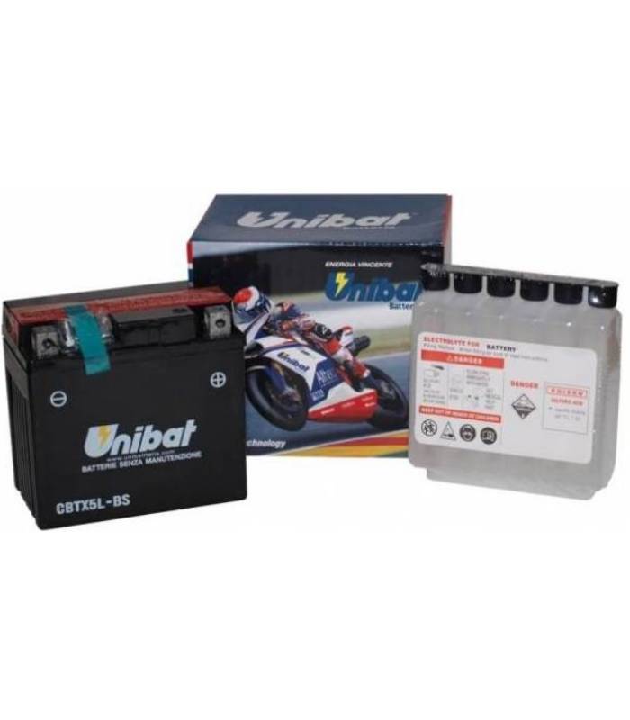 LevneMoto - Motobaterie 12V, CBTX5L-BS, 4Ah, 70A, bezúdržbová MF AGM 114x71x106, UNIBAT - It