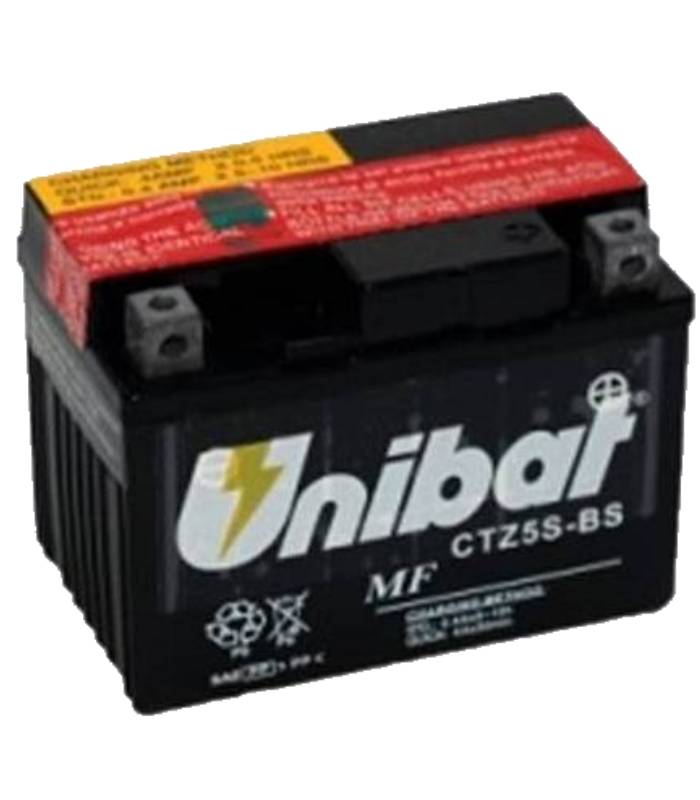 LevneMoto - Motobaterie 12V, CTZ5S-BS, 4Ah, 65A, bezúdržbová MF AGM 113x70x85, UNIBAT - Itál