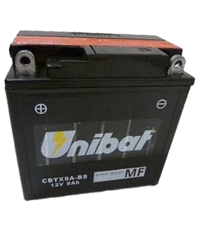 LevneMoto - Motobaterie 12V, CBTX9A-BS, 9Ah, 130A,  bezúdržbová MF AGM 135x75x139, UNIBAT - 