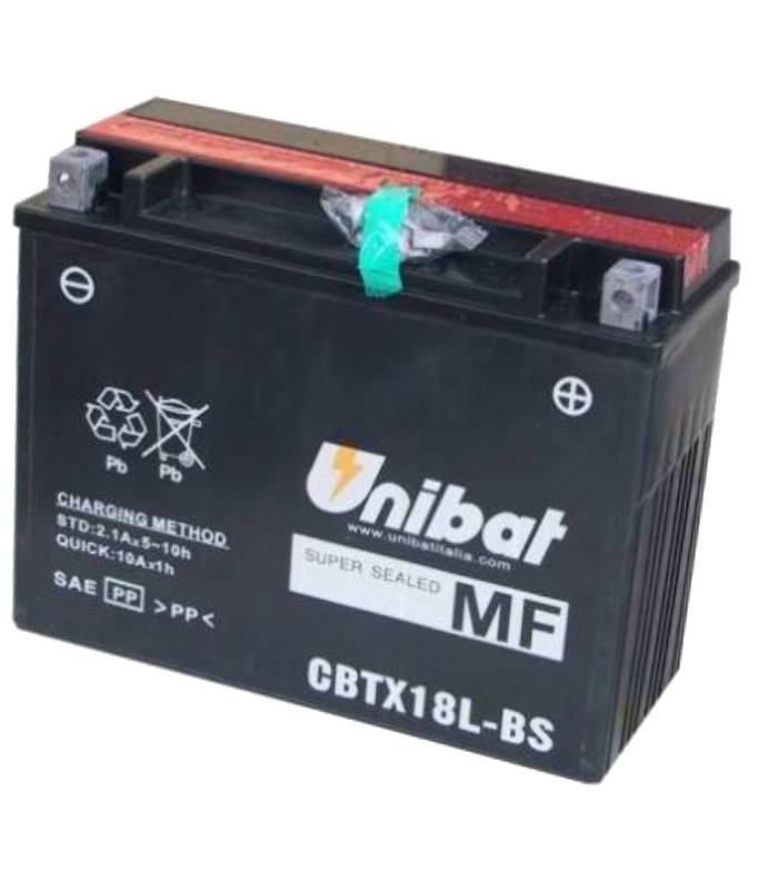 LevneMoto - Motobaterie 12V, CBTX18L-BS, 21Ah, 280A, bezúdržbová MF AGM 205x87x162, UNIBAT -