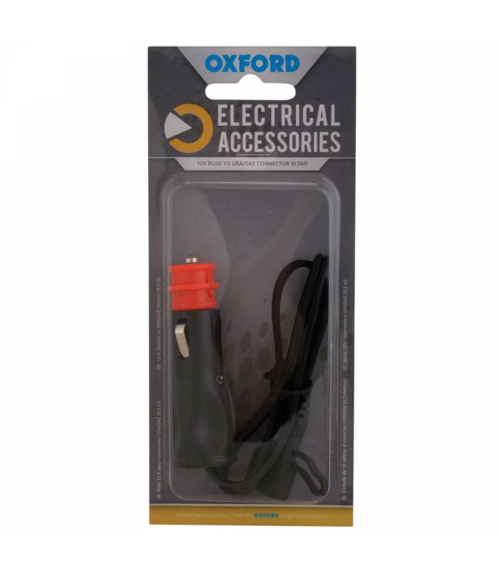LevneMoto - Prodloužený kabel se zásuvkou 12V standard, OXFORD - Anglie (konektor SAE, délka
