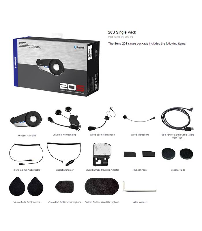 LevneMoto - Bluetooth handsfree headset 20S (dosah 2 km), SENA