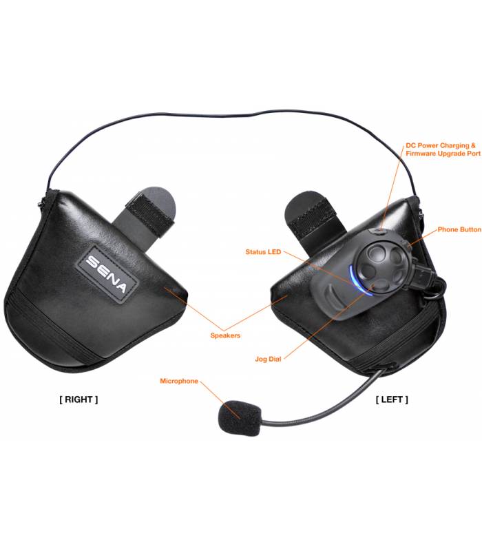 LevneMoto - Bluetooth handsfree headset SPH10H-FM pro otevřené přilby (dosah 0,7 km), SENA (