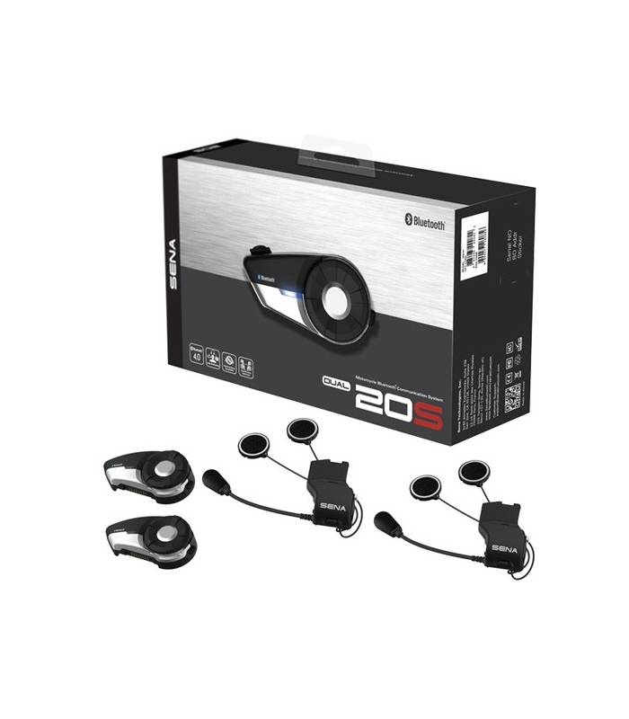 LevneMoto - Bluetooth handsfree headset 20S (dosah 2 km), SENA (sada 2 jednotek)