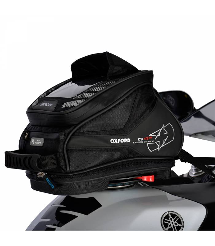 LevneMoto - Tankbag na motocykl Q4R QR, OXFORD - Anglie (černý, s rychloupínacím systémem na