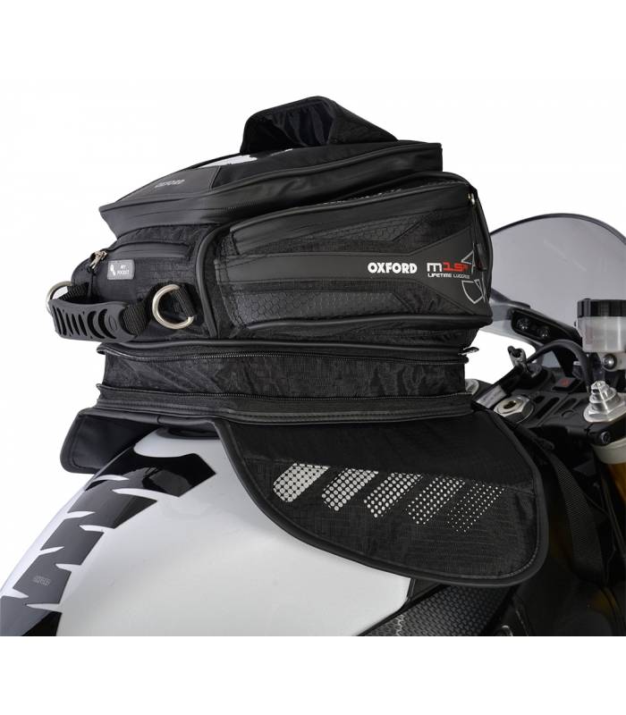 LevneMoto - Tankbag na motocykl M15R, OXFORD - Anglie (černý, s magnetickou základnou, objem