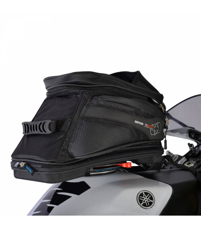LevneMoto - Tankbag na motocykl Q20R Adventure QR, OXFORD - Anglie (černý, s rychloupínacím 