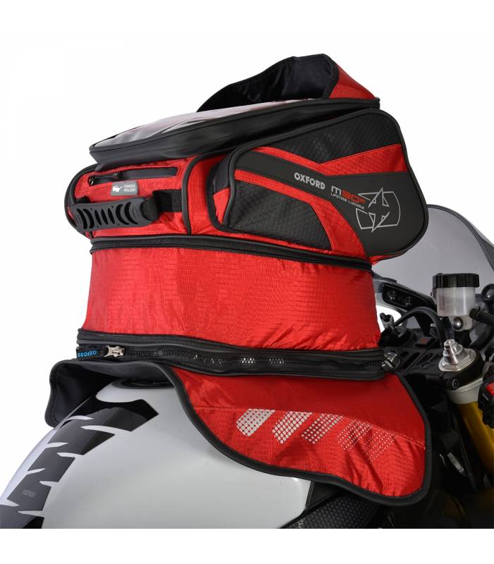 LevneMoto - Tankbag na motocykl M30R, OXFORD - Anglie (červený, s magnetickou základnou, obj