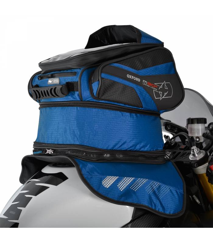 LevneMoto - Tankbag na motocykl M30R, OXFORD - Anglie (modrý, s magnetickou základnou, objem