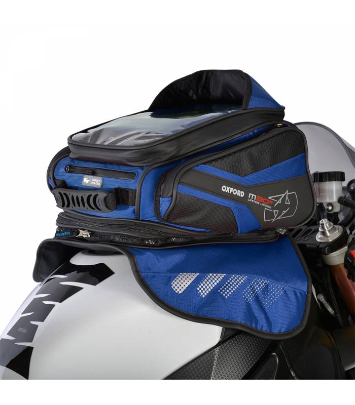 LevneMoto - Tankbag na motocykl M30R, OXFORD - Anglie (modrý, s magnetickou základnou, objem