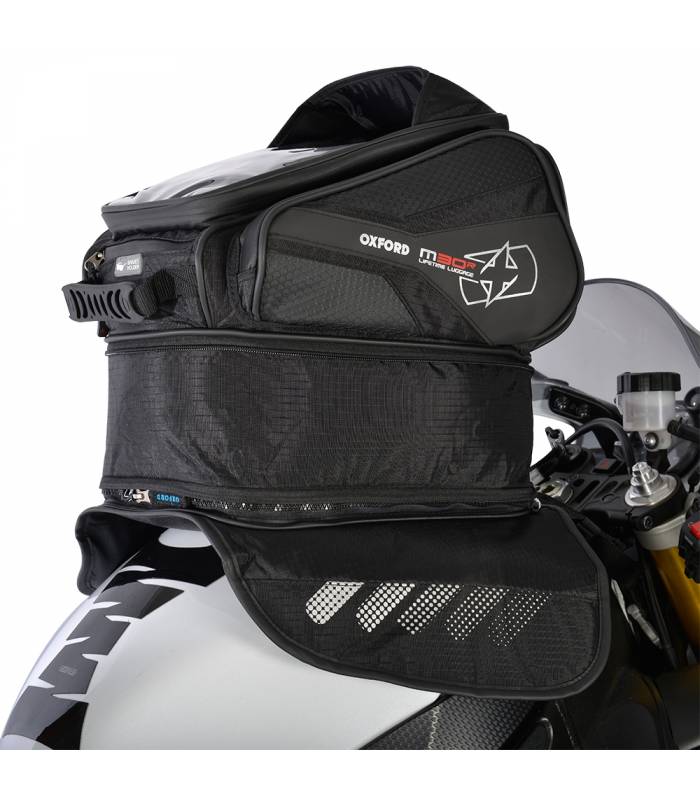 LevneMoto - Tankbag na motocykl M30R, OXFORD - Anglie (černý, s magnetickou základnou, objem