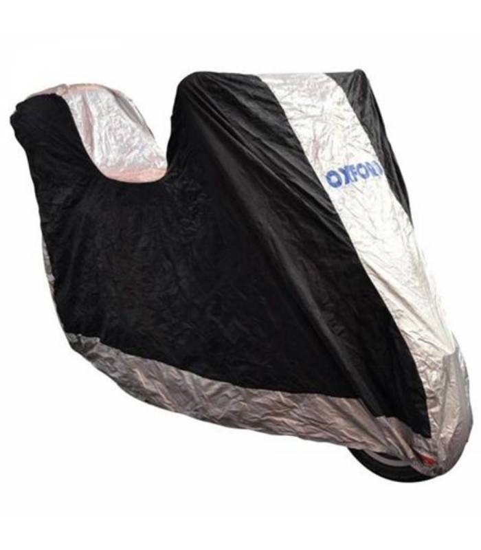 LevneMoto - Plachta na motorku OXFORD Aquatex s prostorem na kufr-černo stříbrná