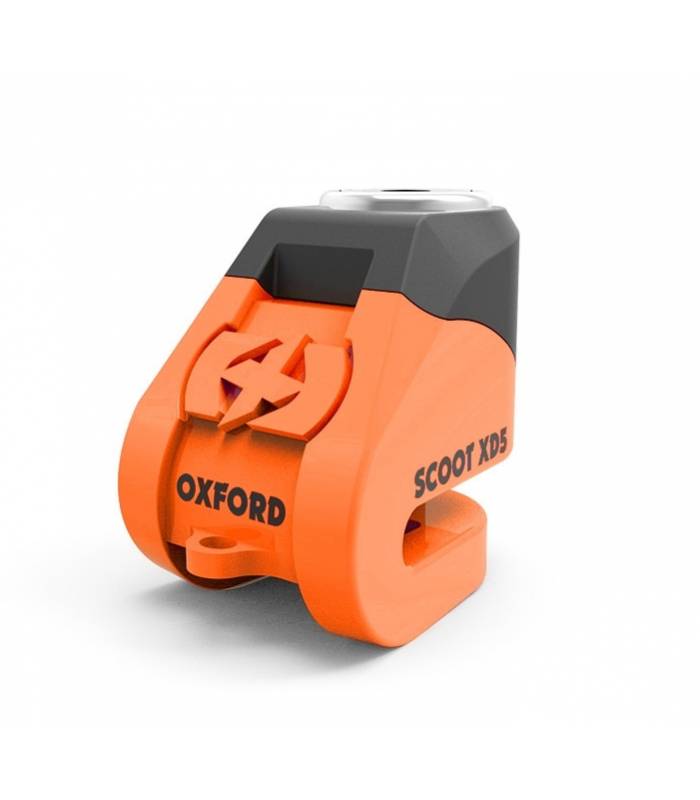 LevneMoto - Zámek kotoučové brzdy Scoot XD5, OXFORD - Anglie (oranžový/černý, průměr čepu 6m