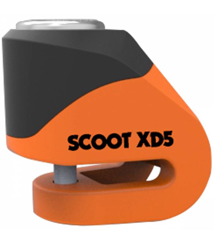 LevneMoto - Zámek kotoučové brzdy Scoot XD5, OXFORD - Anglie (oranžový/černý, průměr čepu 6m