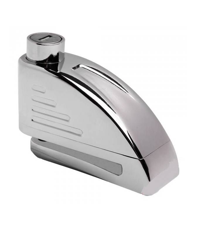 LevneMoto - Zámek kotoučové brzdy, TOKOZ - ČR (integrovaný alarm, chromový)