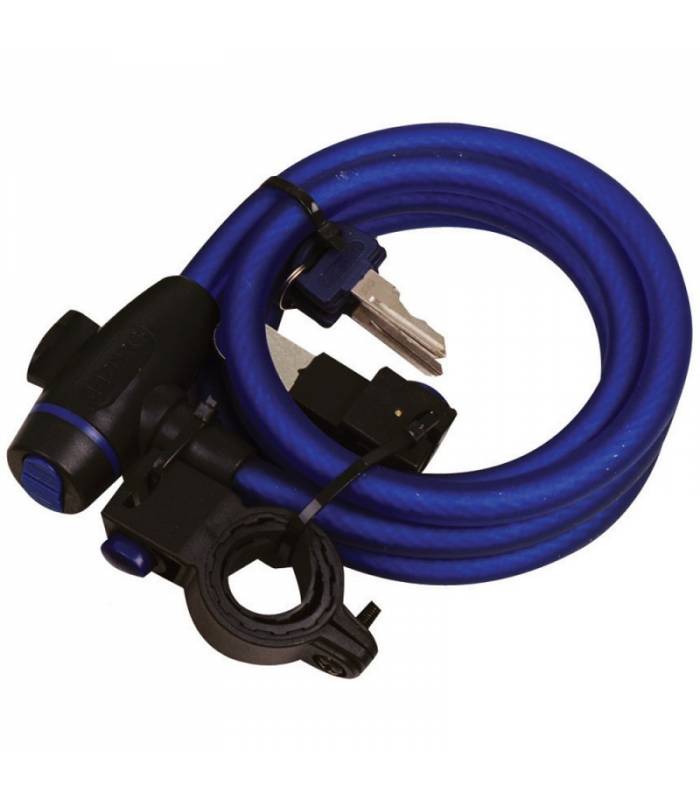 LevneMoto - Zámek na motocykl Cable Lock, OXFORD - Anglie (modrý, délka 1,8m)