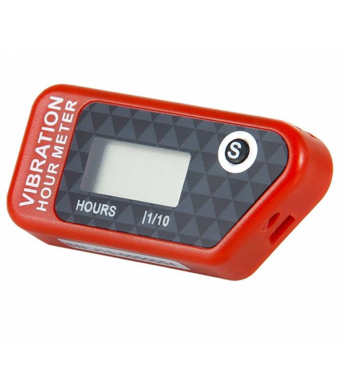 LevneMoto - Měřič motohodin bezdrátový s nulovatelným počítadlem, QTECH (červený)