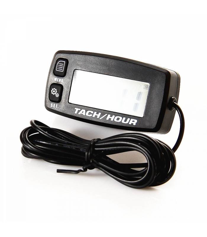 LevneMoto - Multifunkční měřič otáček motoru a motohodin, QTECH (černý, podsvícený displej)