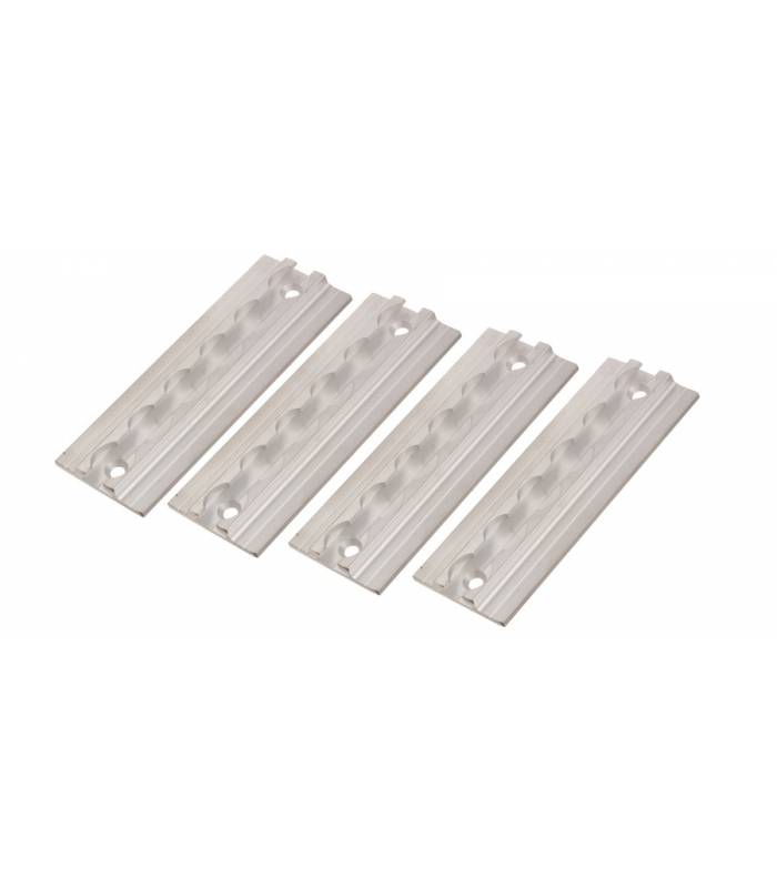 LevneMoto - Kotevní lišta hliníková 15 cm, QTECH (sada 4 kusů, stříbrná)