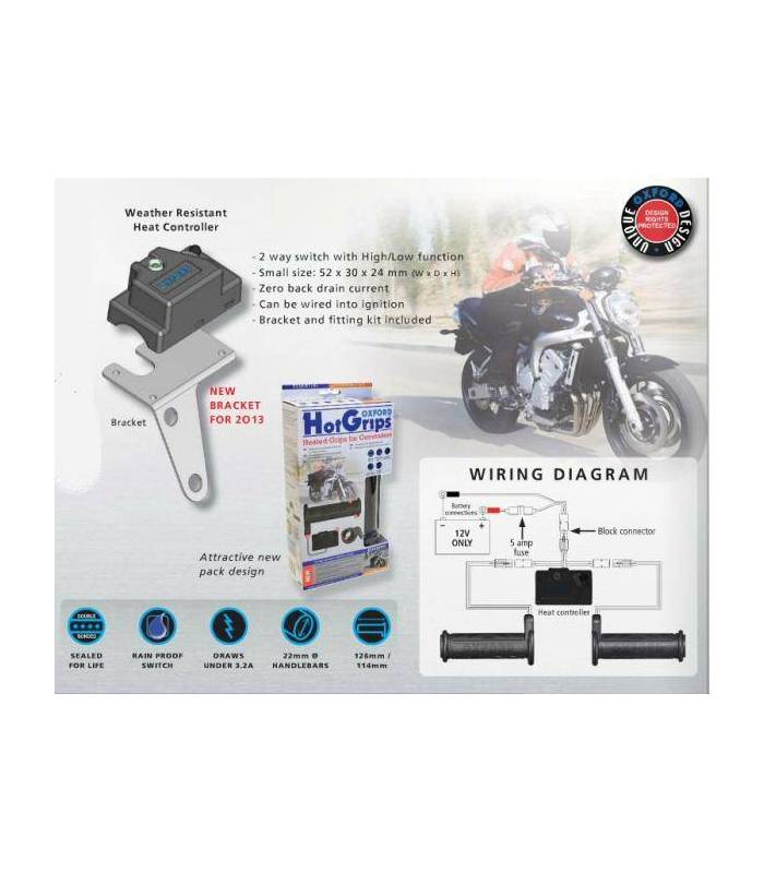 LevneMoto - Gripy vyhřívané Hotgrips Commuter, OXFORD - Anglie