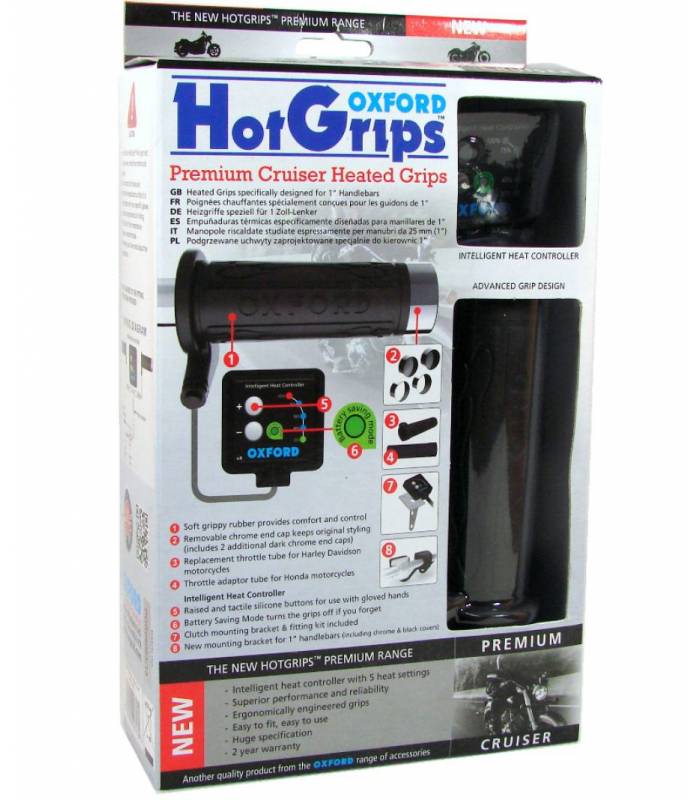 LevneMoto - Gripy vyhřívané Hotgrips Premium Cruiser, OXFORD - Anglie (vnitřní průměr 25,4mm