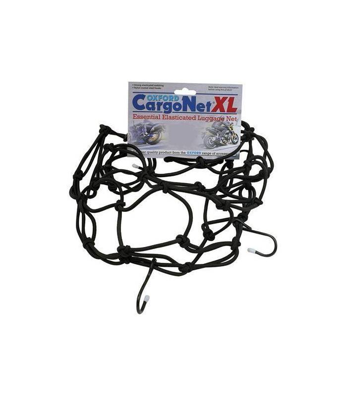 LevneMoto - Pružná zavazadlová síť XL pro motocykly, OXFORD - Anglie (38 x38 cm, černá)