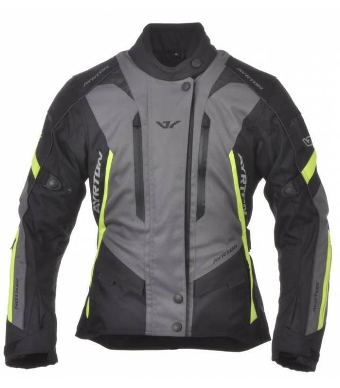 LevneMoto - Bunda Teressa, AYRTON - ČR, dámská (černá/šedá/žlutá fluo)