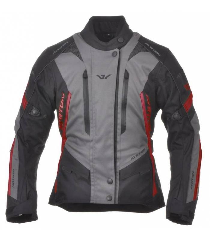 LevneMoto - Bunda Teressa, AYRTON - ČR, dámská (černá/šedá/červená)