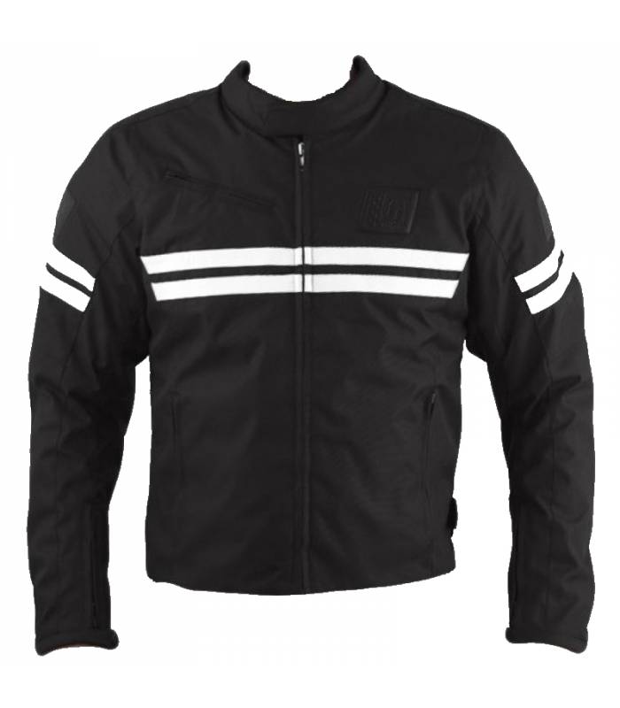 LevneMoto - Bunda Ascot, ROLEFF - Německo, pánská (černá, bílé pruhy)