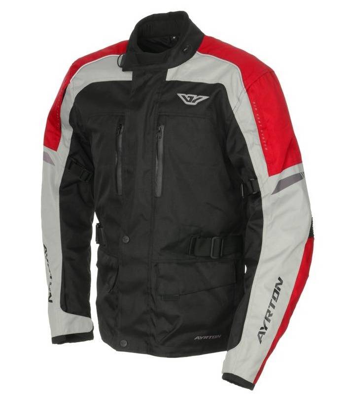 LevneMoto - Bunda Tonny, AYRTON (černá/šedá/červená)