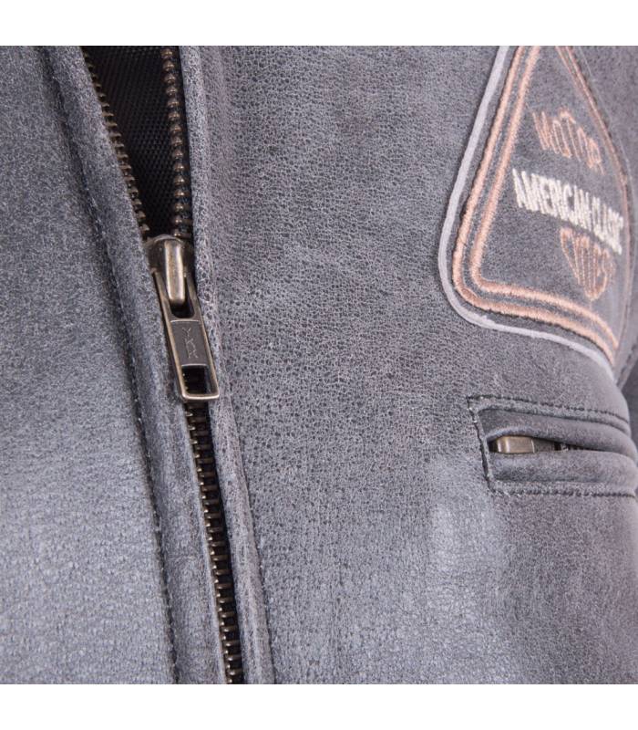 LevneMoto - Kožená moto bunda BOS 2058 Vintage grey